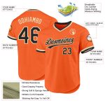 Personalized Orange Black-Cream Authentic Throwback Baseball Jersey Team Custom Name and Number