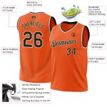 Personalized Orange Black-Cream Authentic Throwback Basketball Jersey