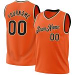 Personalized Orange Black-Cream Authentic Throwback Basketball Jersey