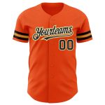 Personalized Orange Black Cream-Old Gold Authentic Baseball Jersey