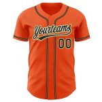 Personalized Orange Black Cream-Old Gold Authentic Baseball Jersey Team Custom Name and Number