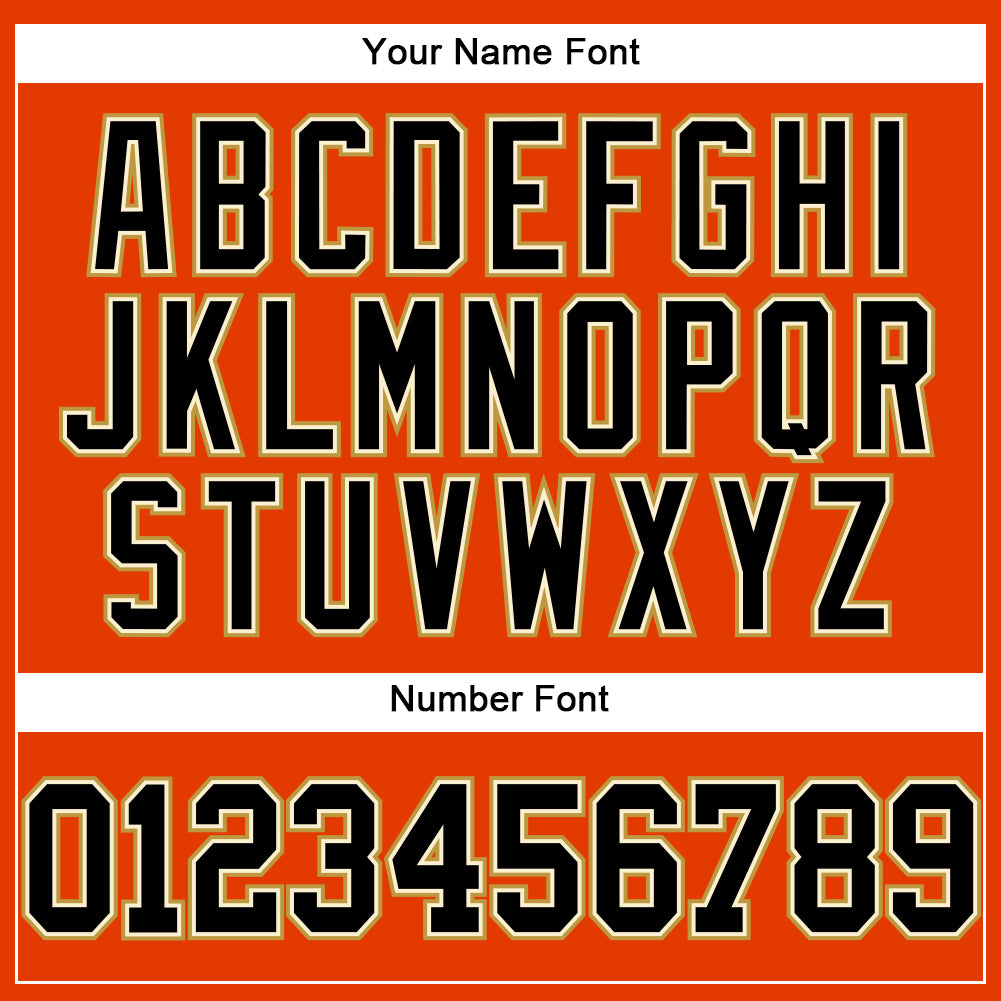 Personalized Orange Black Cream-Old Gold Authentic Baseball Jersey Personalized Orange Black Cream-Old Gold Authentic Baseball Jersey - Image 5