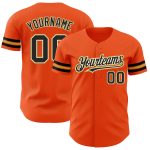 Personalized Orange Black Cream-Old Gold Authentic Baseball Jersey