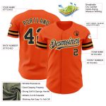 Personalized Orange Black Cream-Old Gold Authentic Baseball Jersey