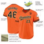 Personalized Orange Black Cream-Old Gold Authentic Throwback Baseball Jersey Team Custom Name and Number
