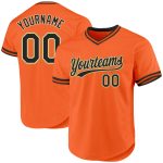 Personalized Orange Black Cream-Old Gold Authentic Throwback Baseball Jersey Team Custom Name and Number