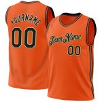 Personalized Orange Black Cream-Old Gold Authentic Throwback Basketball Jersey Team Custom Name and Number