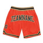 Personalized Orange Black Cream-Old Gold Authentic Throwback Basketball Shorts Team Custom Name and Number