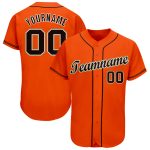 Personalized Orange Black Cream-Old Gold Baseball Jersey Team Custom Name and Number