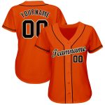 Personalized Orange Black Cream-Old Gold Baseball Jersey Team Custom Name and Number