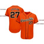 Personalized Orange Black Cream-Old Gold Baseball Jersey Team Custom Name and Number