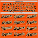 Personalized Orange Black Cream-Old Gold Bomber Full-Snap Varsity Letterman Jacket Team Custom Name and Number