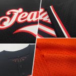 Personalized Orange Black Cream-Old Gold Mesh Authentic Throwback Baseball Jersey