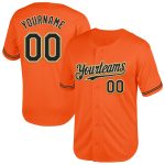 Personalized Orange Black Cream-Old Gold Mesh Authentic Throwback Baseball Jersey Team Custom Name and Number