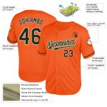 Personalized Orange Black Cream-Old Gold Mesh Authentic Throwback Baseball Jersey Team Custom Name and Number