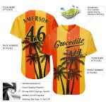 Personalized Orange Black-Gold 3D Pattern Design Hawaii Coconut Trees Authentic Baseball Jersey Team Custom Name and Number