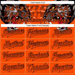 Personalized Orange Black Leopard 3D Pattern Design Bomber Full-Snap Varsity Letterman Jacket Team Custom Name and Number
