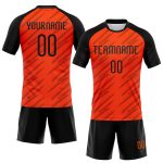 Personalized Orange Black Line Sublimation Volleyball Uniform Jersey Team Custom Name and Number