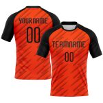 Personalized Orange Black Line Sublimation Volleyball Uniform Jersey Team Custom Name and Number