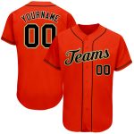 Personalized Orange Black-Old Gold Authentic Baseball Jersey