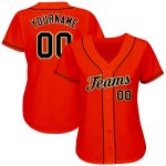 Personalized Orange Black-Old Gold Authentic Baseball Jersey