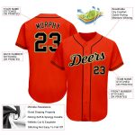 Personalized Orange Black-Old Gold Authentic Baseball Jersey