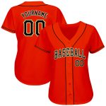 Personalized Orange Black-Old Gold Authentic Baseball Jersey Team Custom Name and Number