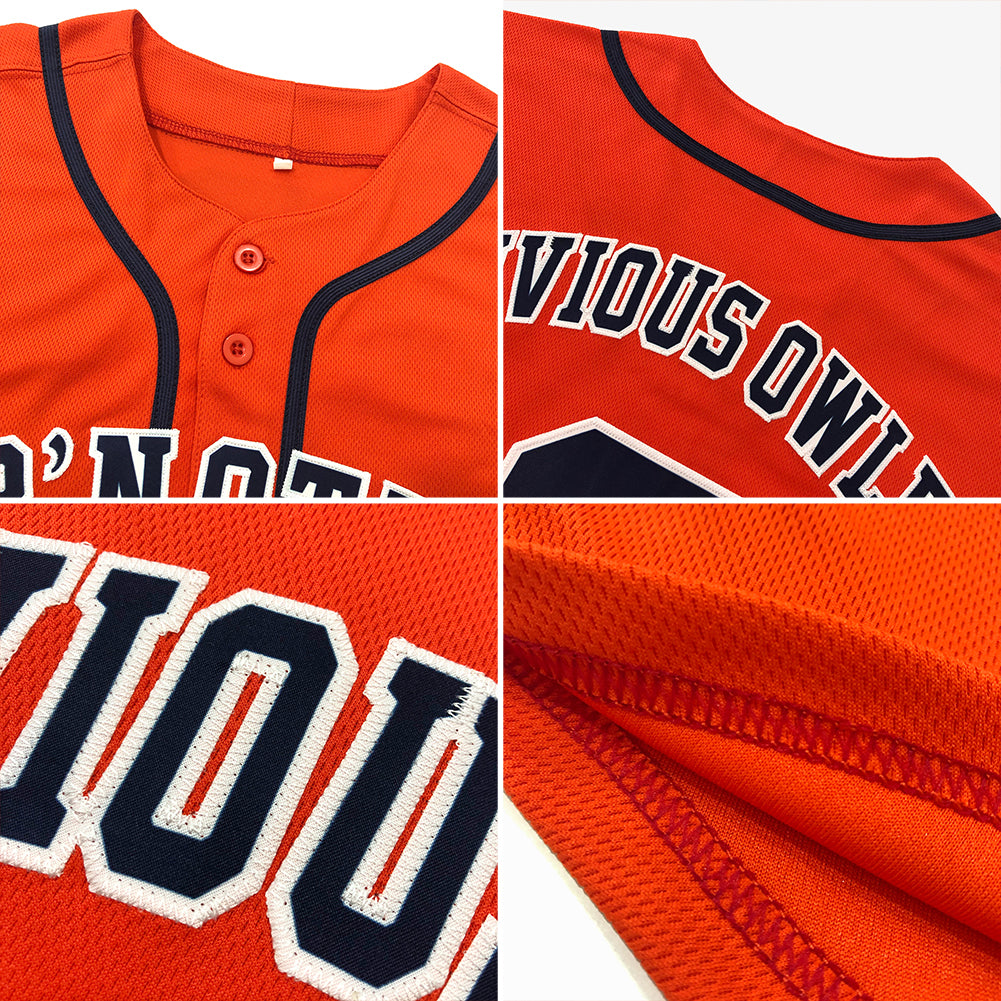 Personalized Orange Black-Old Gold Authentic Baseball Jersey Team Custom Name and Number Personalized Orange Black-Old Gold Authentic Baseball Jersey Team Custom Name and Number - Image 6