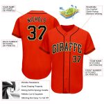 Personalized Orange Black-Old Gold Authentic Baseball Jersey Team Custom Name and Number