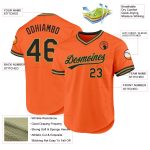 Personalized Orange Black-Old Gold Authentic Throwback Baseball Jersey Team Custom Name and Number