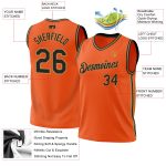 Personalized Orange Black-Old Gold Authentic Throwback Basketball Jersey