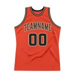 Personalized Orange Black-Old Gold Authentic Throwback Basketball Jersey Team Custom Name and Number