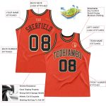Personalized Orange Black-Old Gold Authentic Throwback Basketball Jersey Team Custom Name and Number