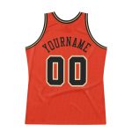 Personalized Orange Black-Old Gold Authentic Throwback Basketball Jersey Team Custom Name and Number