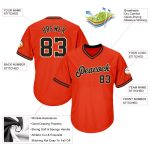 Personalized Orange Black-Old Gold Authentic Throwback Rib-Knit Baseball Jersey Shirt