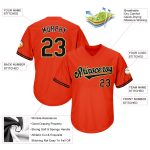Personalized Orange Black-Old Gold Authentic Throwback Rib-Knit Baseball Jersey Shirt Team Custom Name and Number
