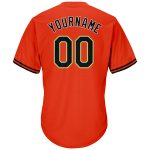 Personalized Orange Black-Old Gold Authentic Throwback Rib-Knit Baseball Jersey Shirt Team Custom Name and Number