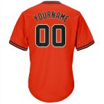 Personalized Orange Black-Old Gold Authentic Throwback Rib-Knit Baseball Jersey Shirt