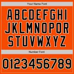 Personalized Orange Black-Old Gold Bomber Full-Snap Varsity Letterman Jacket Team Custom Name and Number