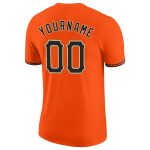 Personalized Orange Black-Old Gold Performance T-Shirt Team Custom Name and Number