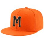 Personalized Orange Black-Old Gold Stitched Adjustable Snapback Hat Team Custom Name and Number