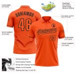 Personalized Orange Black Performance Vapor Golf Polo Shirt Team Custom Name and Number
