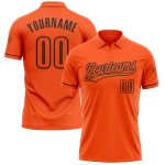 Personalized Orange Black Performance Vapor Golf Polo Shirt Team Custom Name and Number