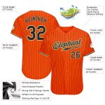 Personalized Orange Black Pinstripe Black-Old Gold Authentic Baseball Jersey Team Custom Name and Number