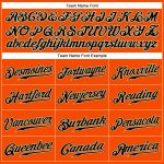 Personalized Orange Black Pinstripe Black-Old Gold Authentic Baseball Jersey Team Custom Name and Number
