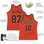 Personalized Orange Black Pinstripe Black-Old Gold Authentic Basketball Jersey