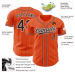 Personalized Orange Black Pinstripe Black-White Authentic Baseball Jersey