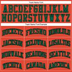 Personalized Orange Black Pinstripe Kelly Green Authentic Basketball Jersey Team Custom Name and Number