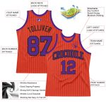 Personalized Orange Black Pinstripe Purple Authentic Basketball Jersey Team Custom Name and Number