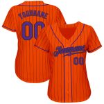 Personalized Orange Black Pinstripe Purple-Black Authentic Baseball Jersey Team Custom Name and Number